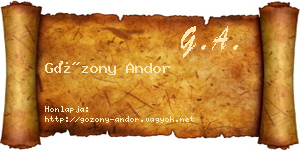 Gózony Andor névjegykártya