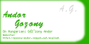 andor gozony business card